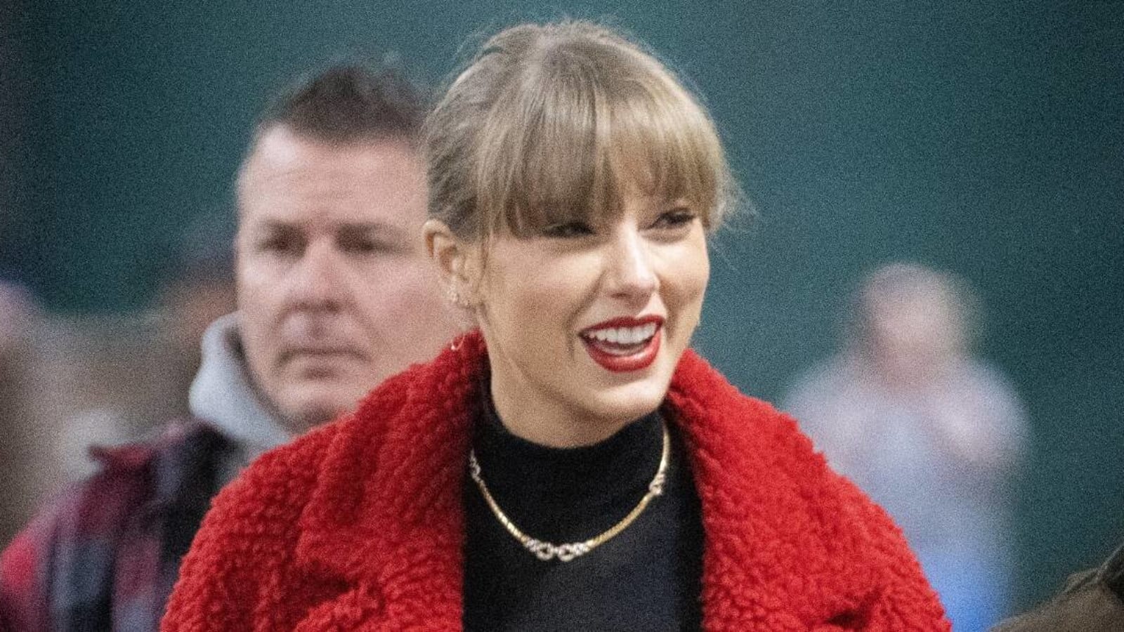 Taylor Swift’s Travis Kelce jersey coat designed by wife of 49ers’ Kyle Juszczyk