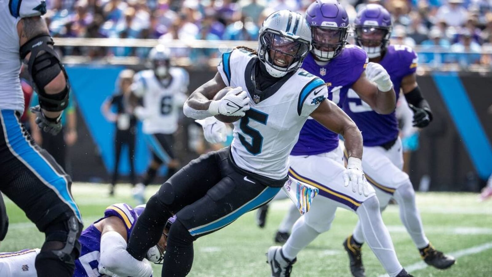 Panthers WR Laviska Shenault carted off field with leg injury vs Dolphins