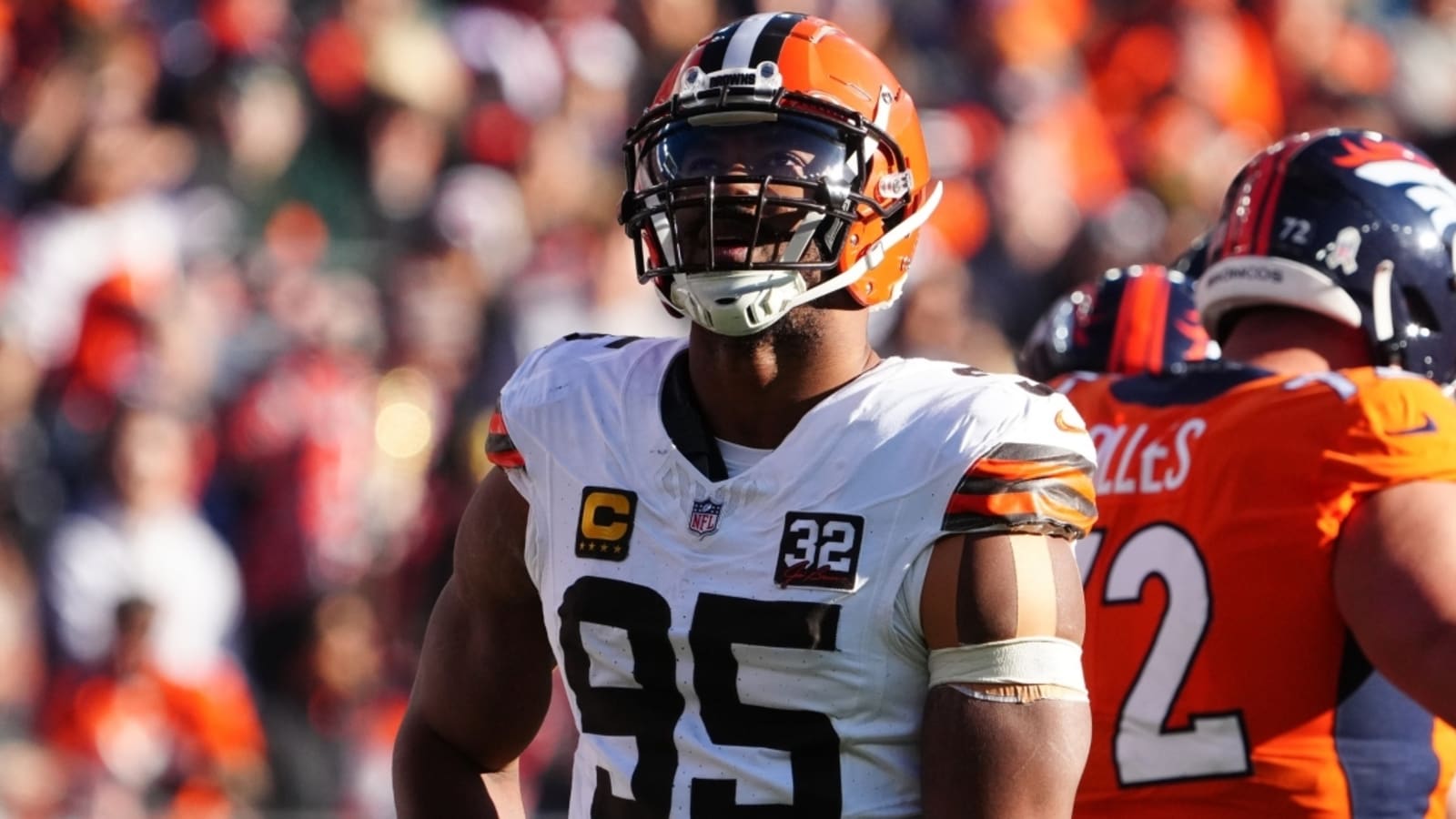 Myles Garrett unveils 2025 QB graveyard in Terminator-themed Halloween decoration