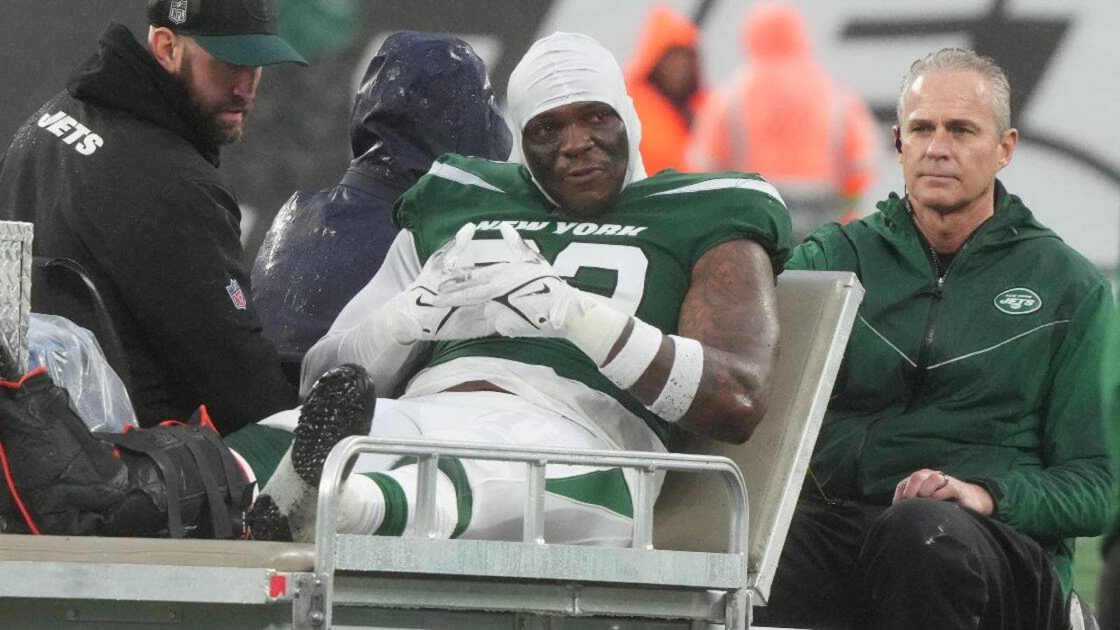 Jets’ Perrion Winfrey expected to be out for season after being carted off vs Falcons