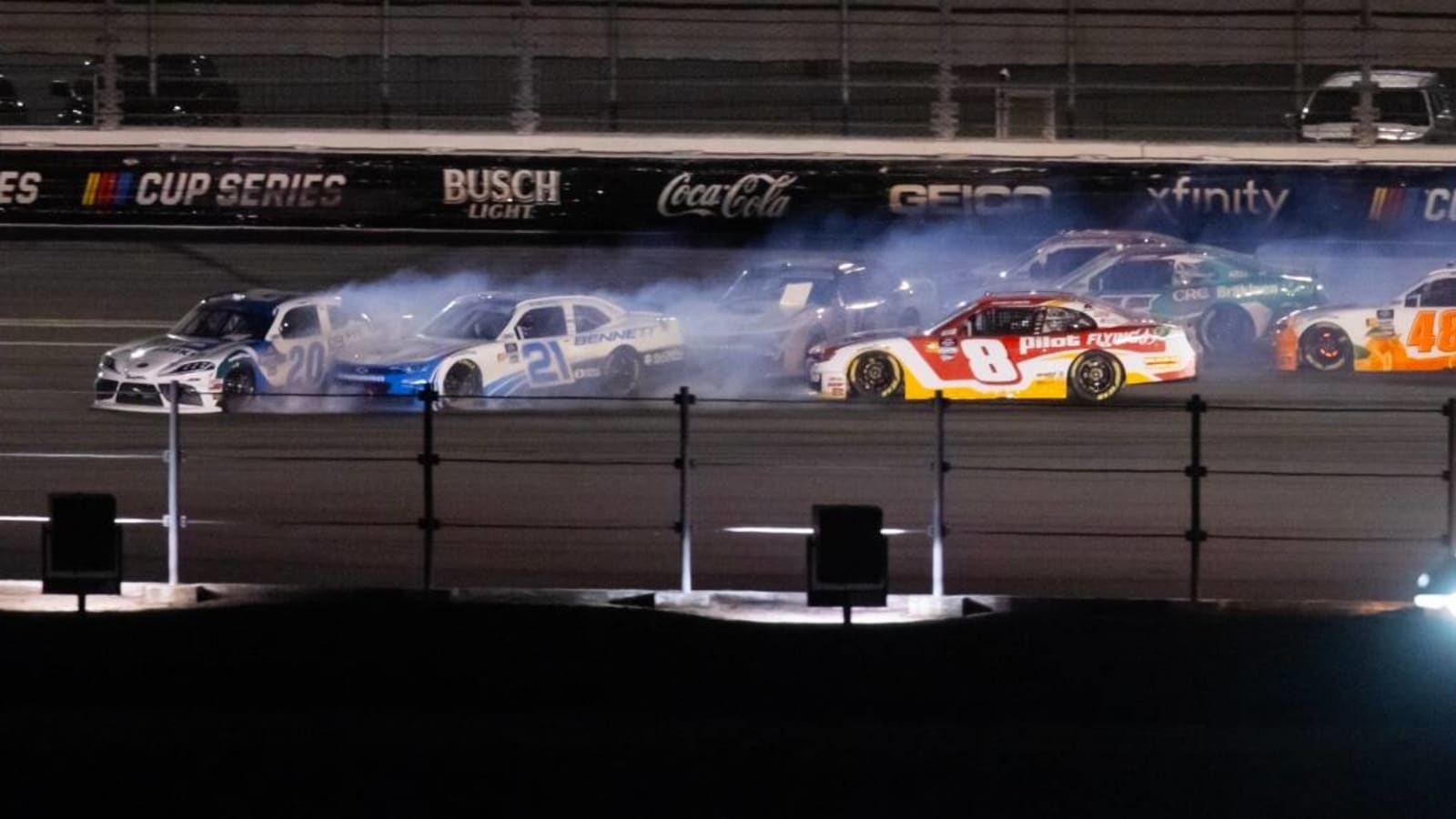 Jesse Love, Frankie Muniz caught up in United Rentals 300 wreck: ‘John Hunter Nemechek happened’