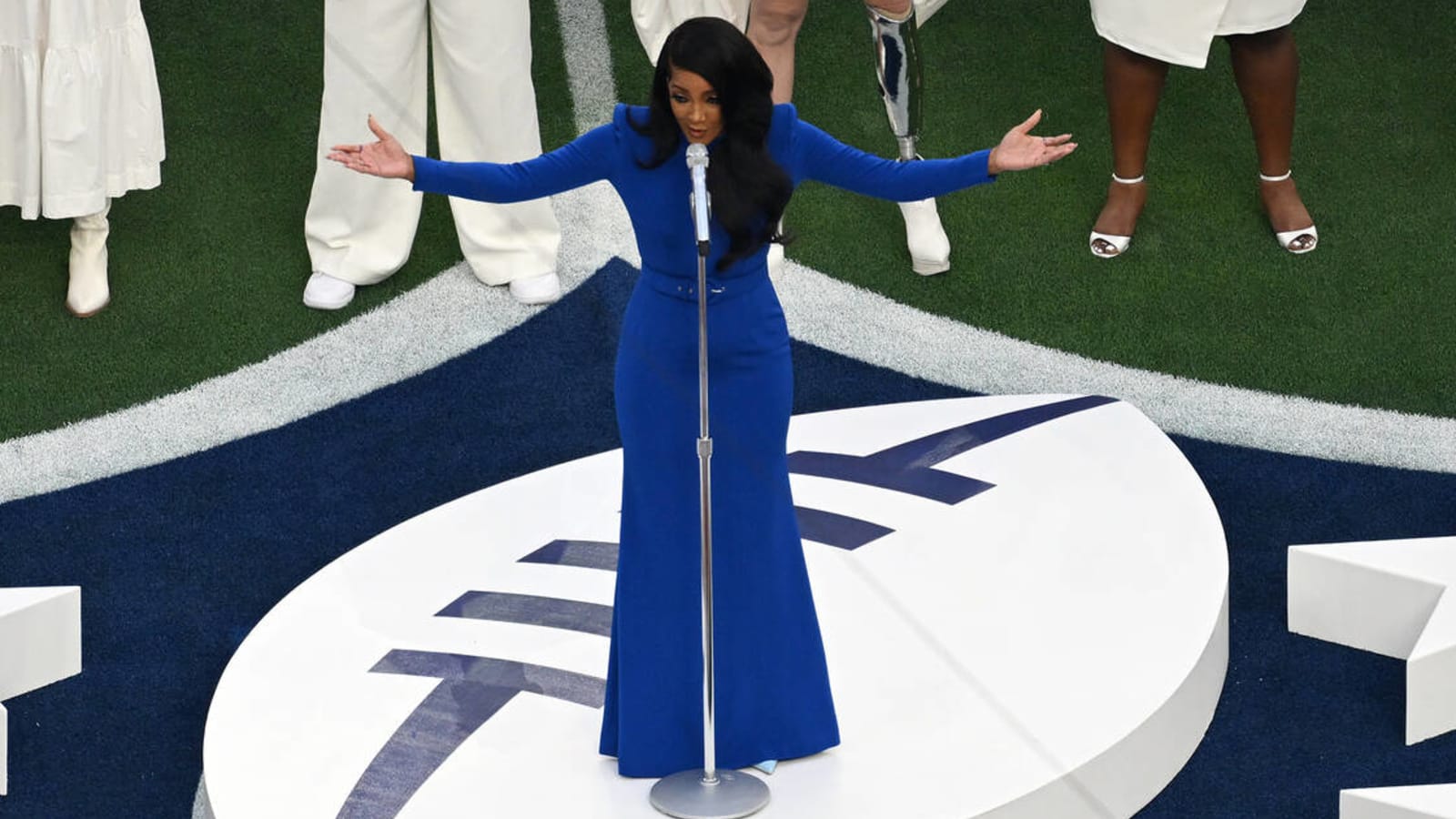 NBC misidentified Mickey Guyton in graphic during national anthem