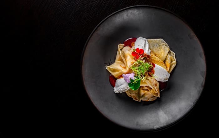 Goat cheese honey crepe