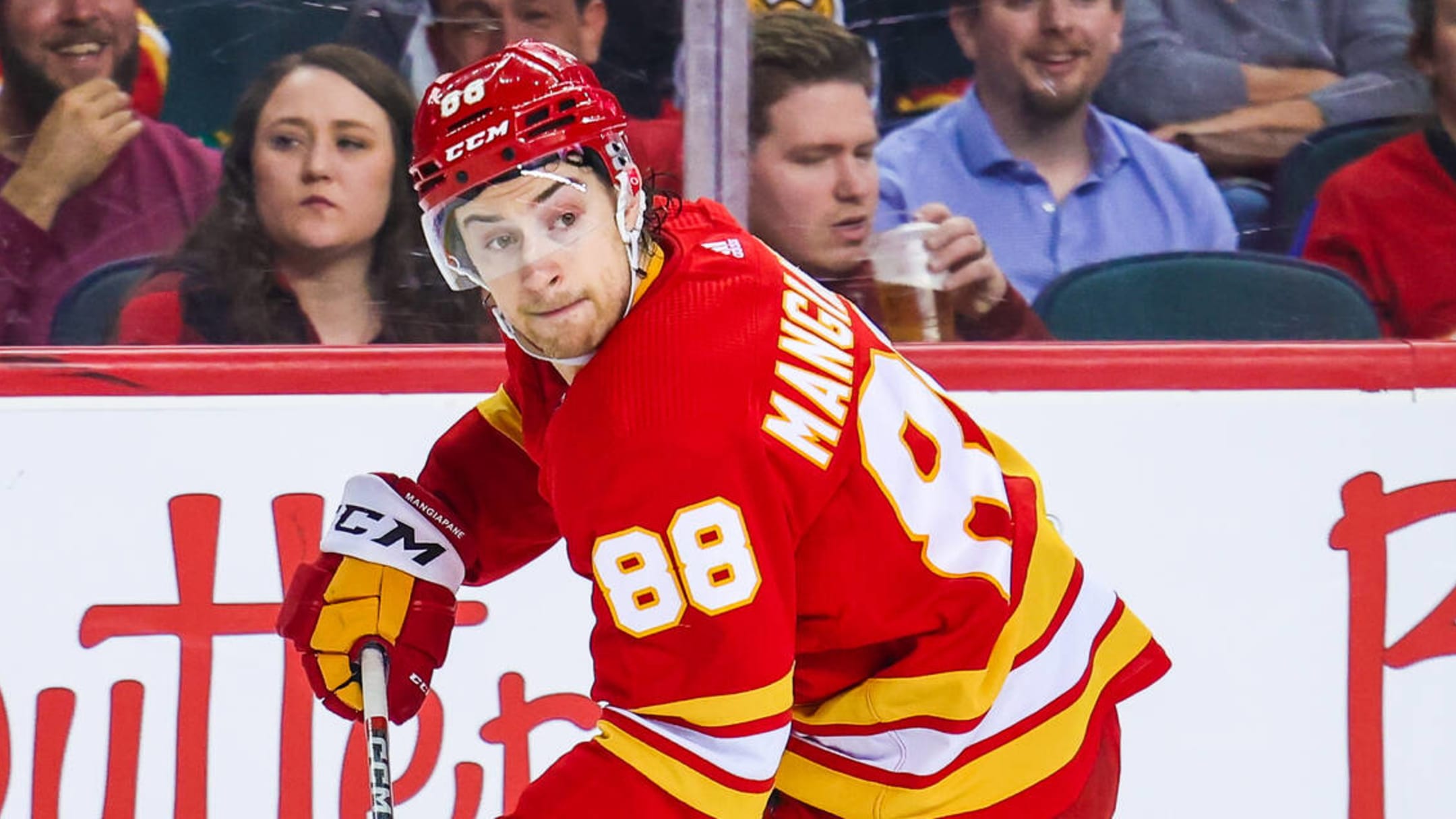 Calgary Flames' Andrew Mangiapane ejected from game for cross-checking -  Daily Faceoff