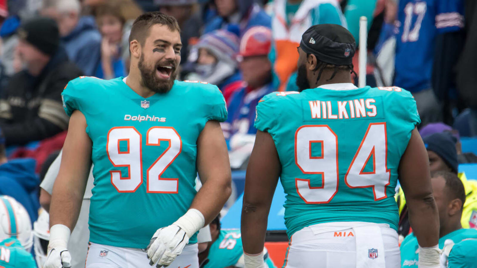 Former Dolphins DT Christian Wilkins shows his bond with Zach Sieler before leaving town