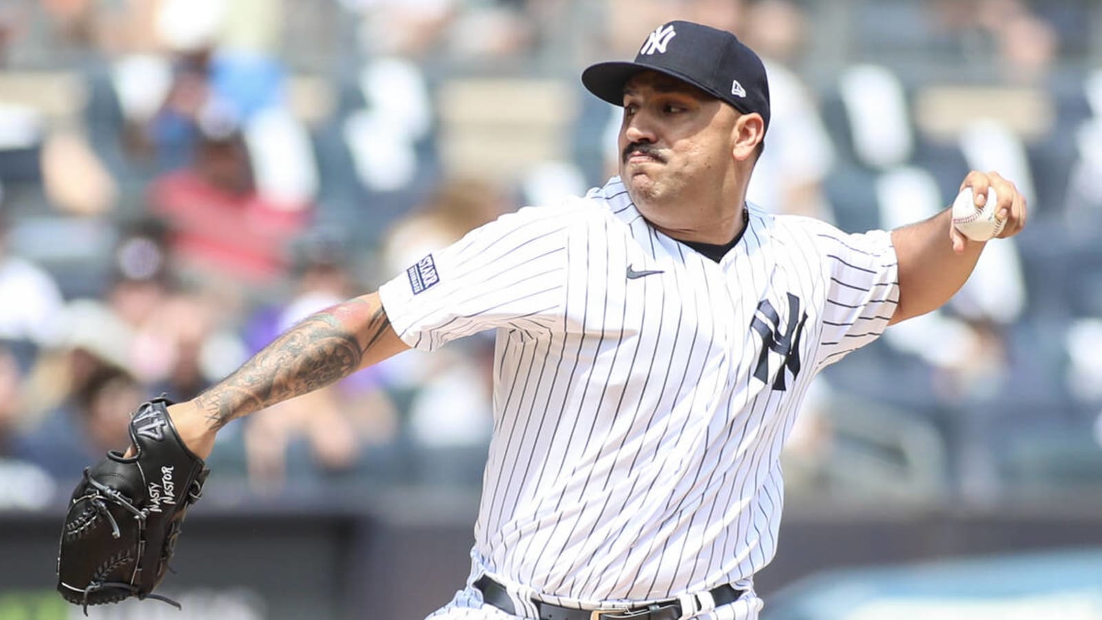 Yankees pitcher wears unusual denim cleats
