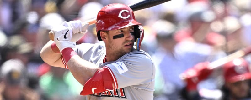 Spencer Steer hit a foul ball directly to one unlikely fan