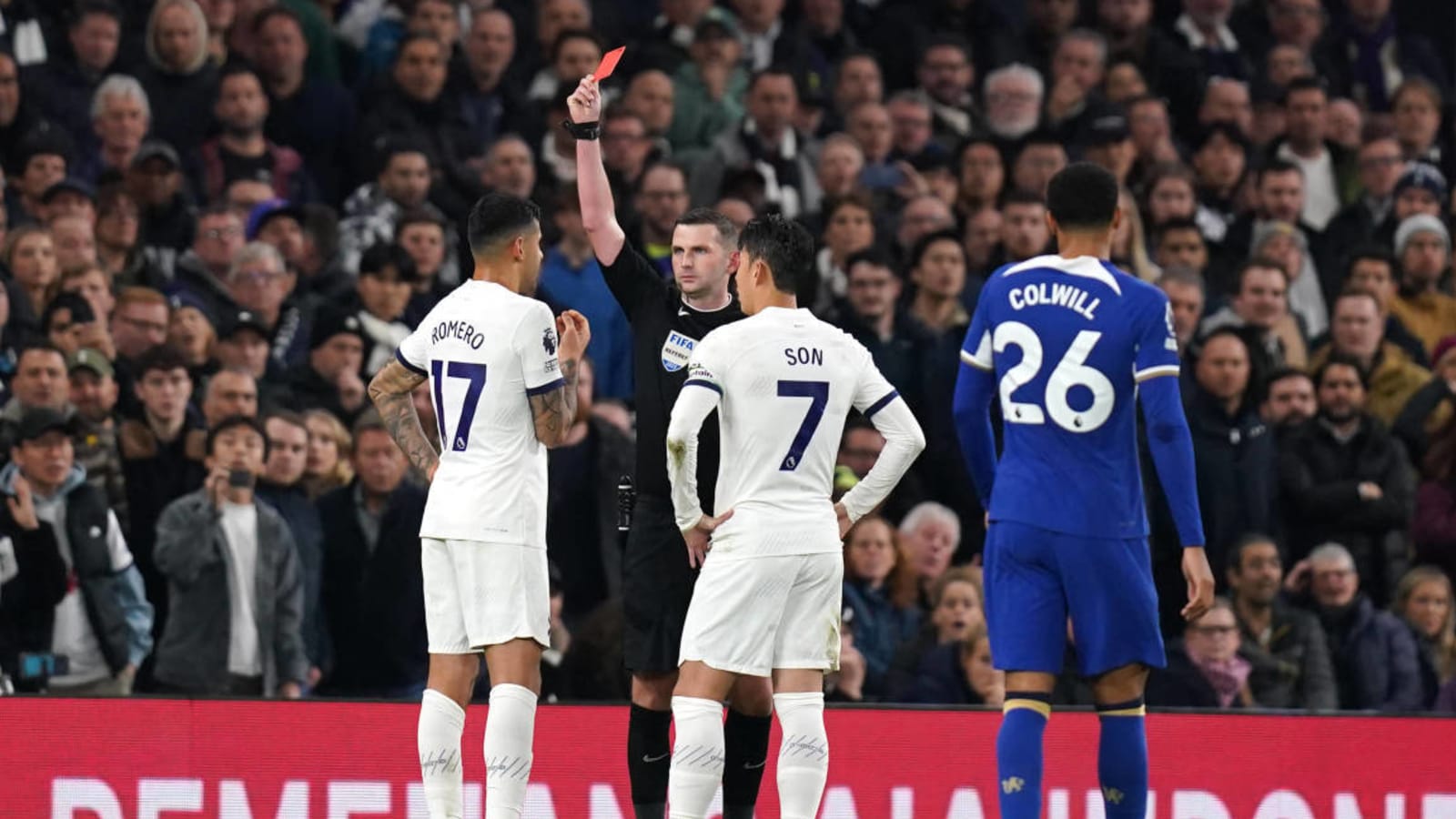 Tottenham&#39;s Cristian Romero Sent Off Against Chelsea On Busy Night For VAR