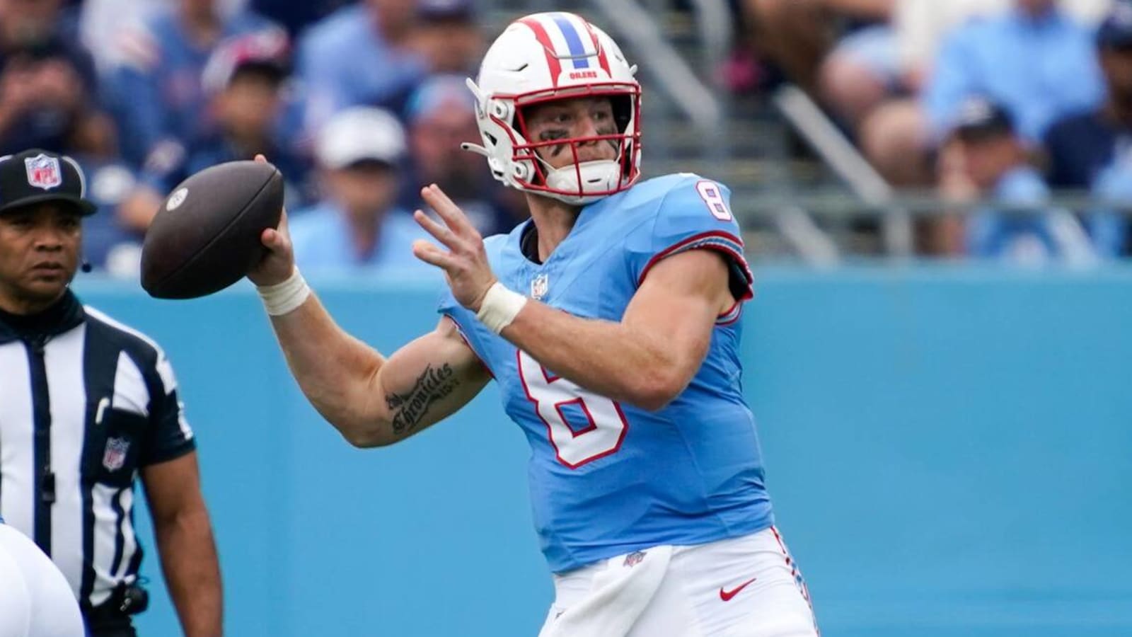 Watch: Titans rookie QB throws fourth TD in victory over Falcons