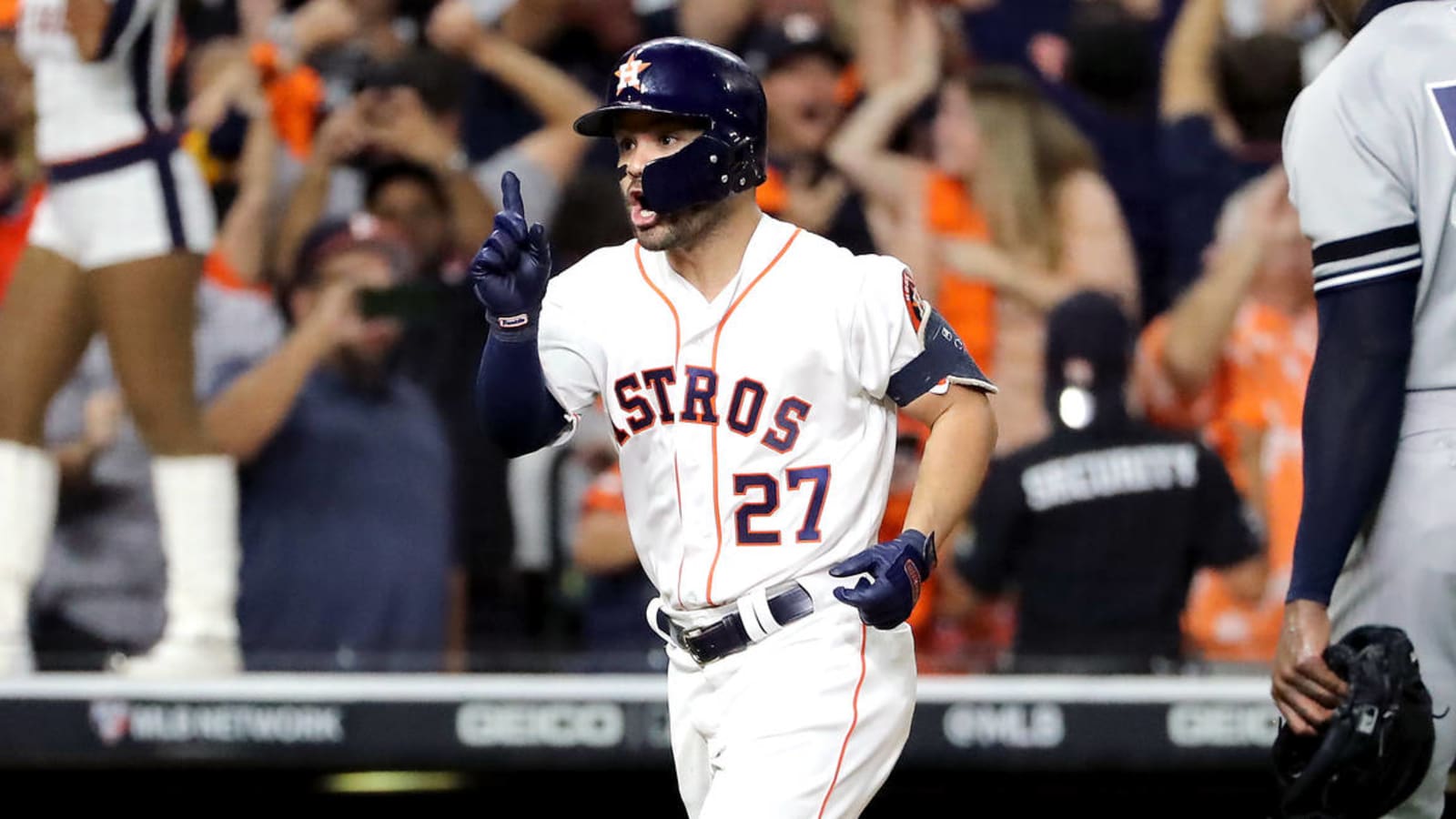 Barstool Sports on X: Altuve ripped off his jersey after walking off the  Yankees  / X