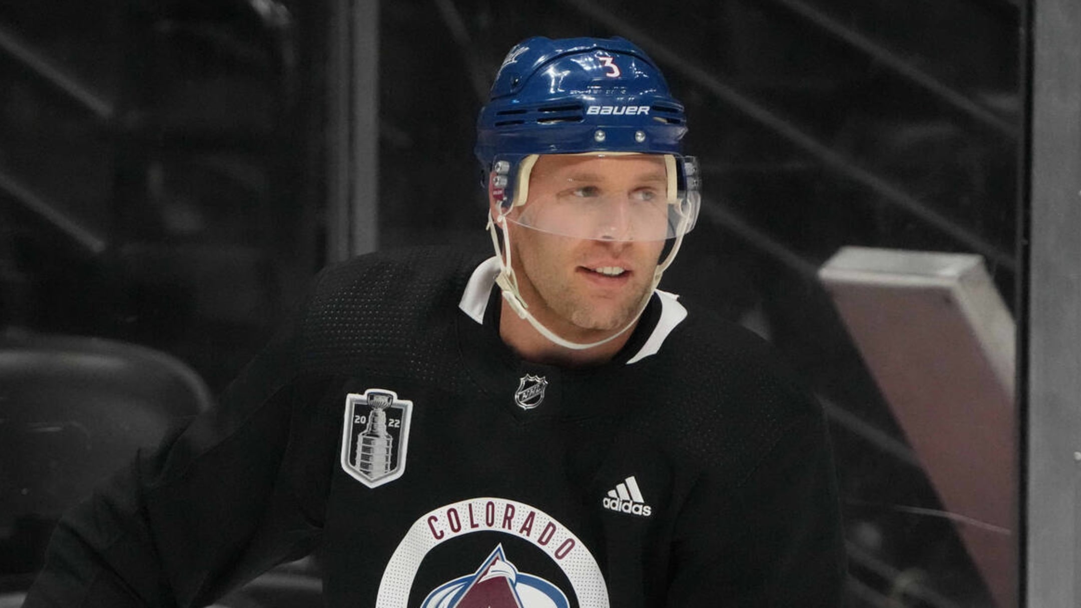 Baugh] Jack Johnson while on the ice after winning the Stanley Cup