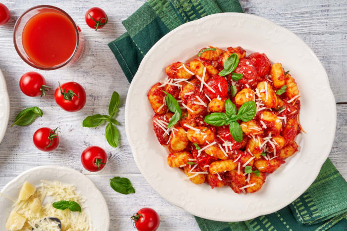Cheesy veggie gnocchi