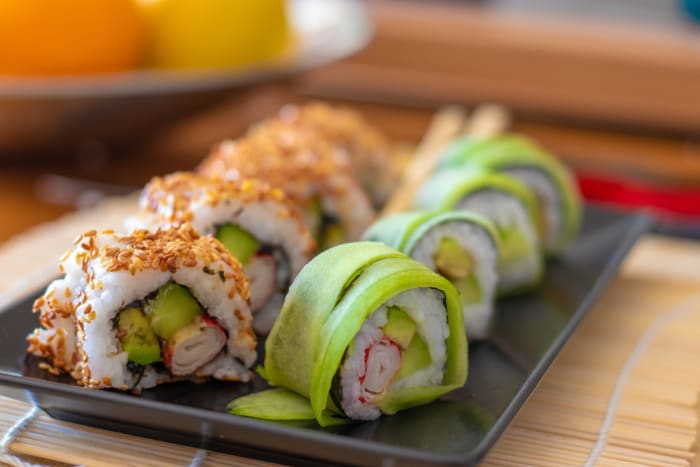Homemade California rolls