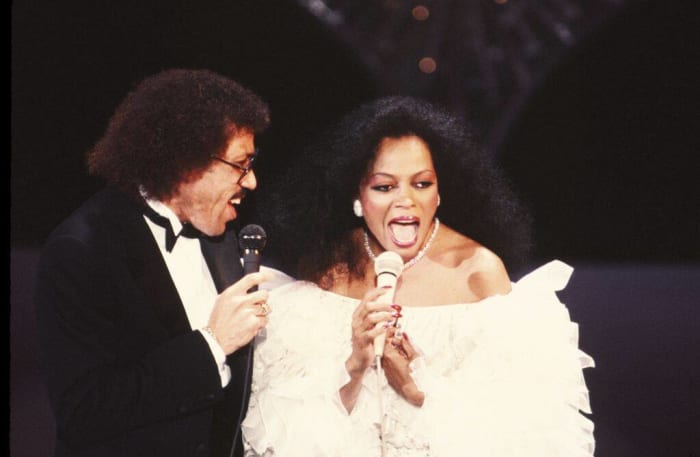 1982: Diana Ross and Lionel Richie at the Grammy Awards