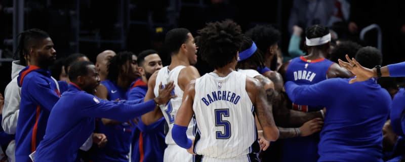 Multiple players ejected after Pistons vs. Magic brawl