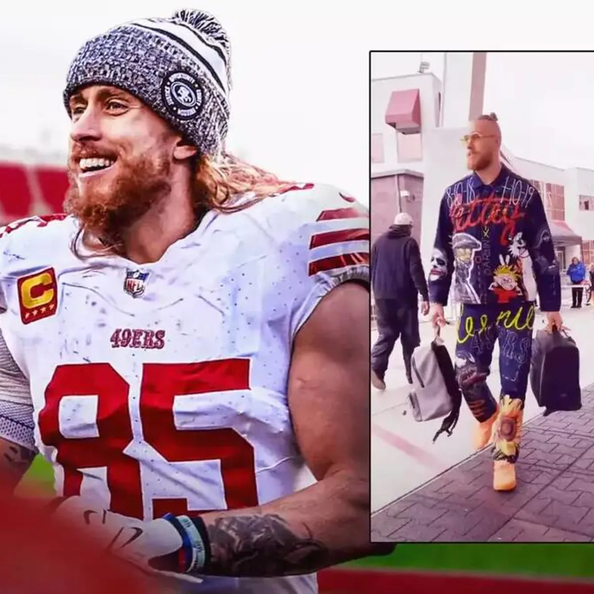 George Kittle goes viral with wild outfit ahead of 49ers Packers