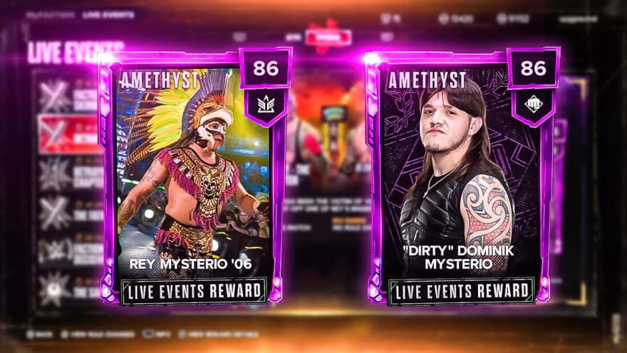 WWE 2K24 Rey and Dominik Mysterio Amethyst MyFACTION Live Events are here