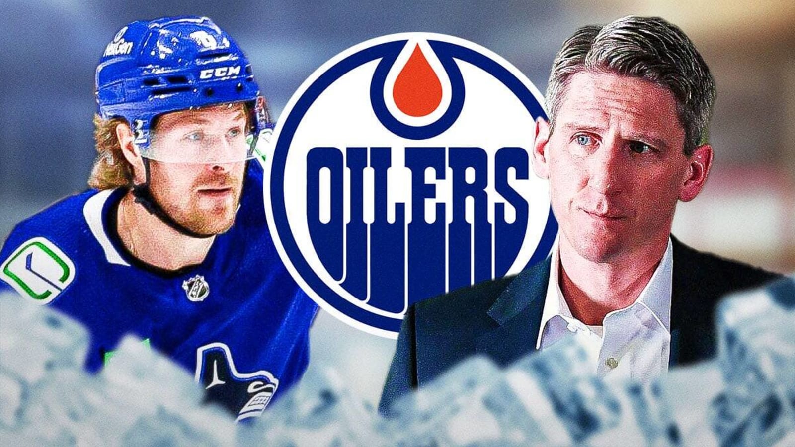 Oilers coach Kris Knoblauch reacts to Brock Boeser missing Game 7