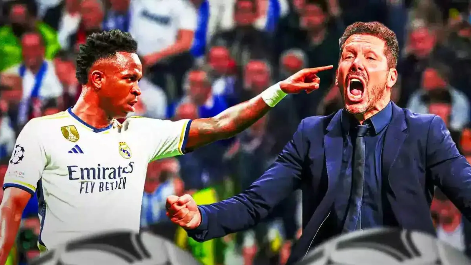 Vinicius and Diego Simeone seperated in a heated Madrid derby
