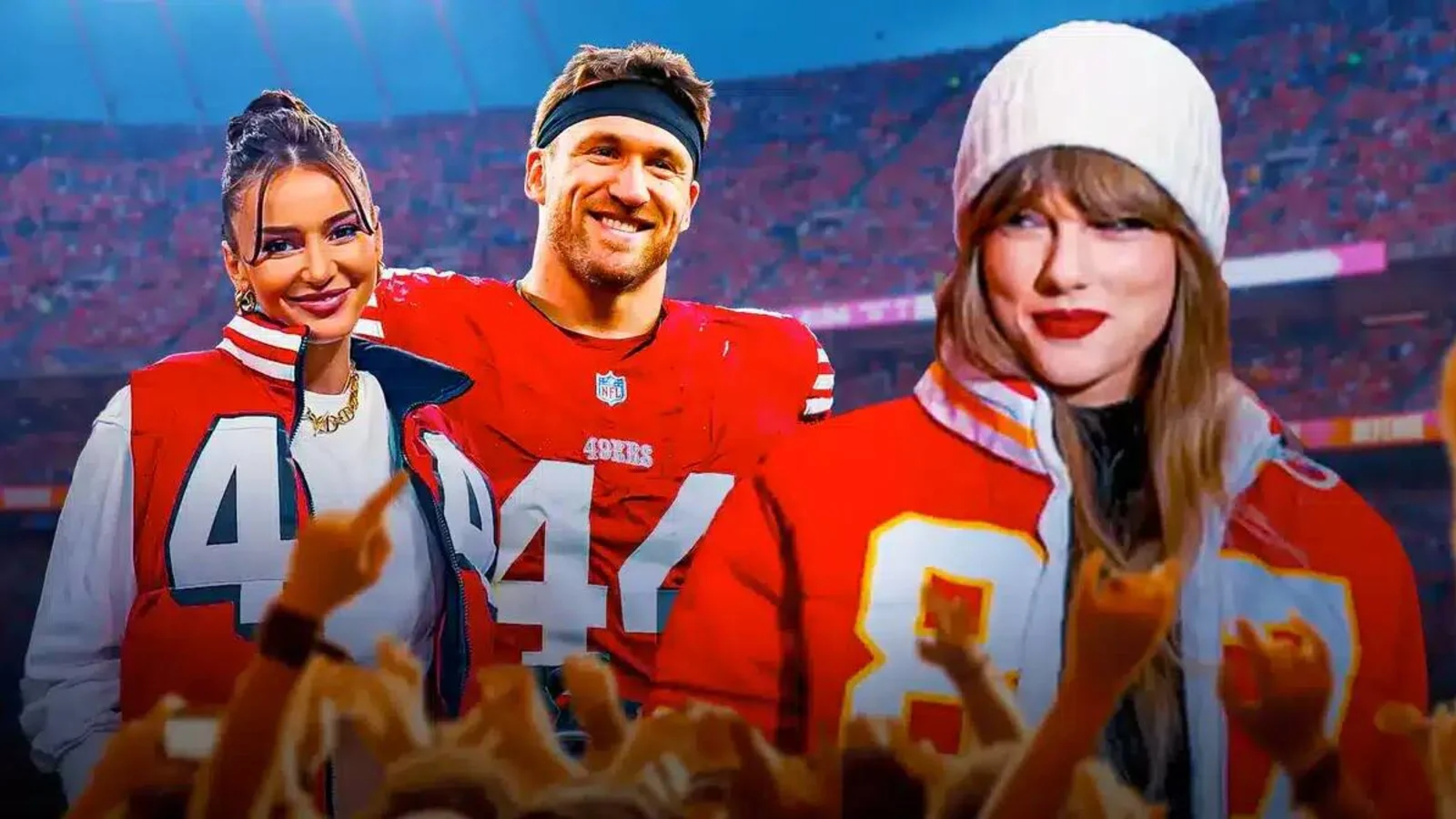 Wife of 49ers Kyle Juszczyk designs a custom jacket for Taylor Swift