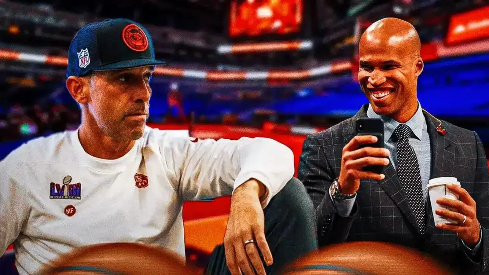 49ers catch stray from Richard Jefferson during Celebrity All-Star game rules explanation