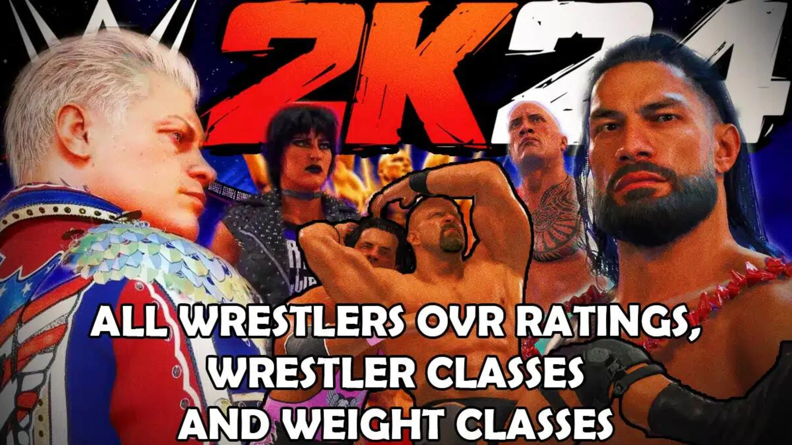 WWE 2K24 All Wrestlers OVR Ratings, Wrestling Classes, and Weight