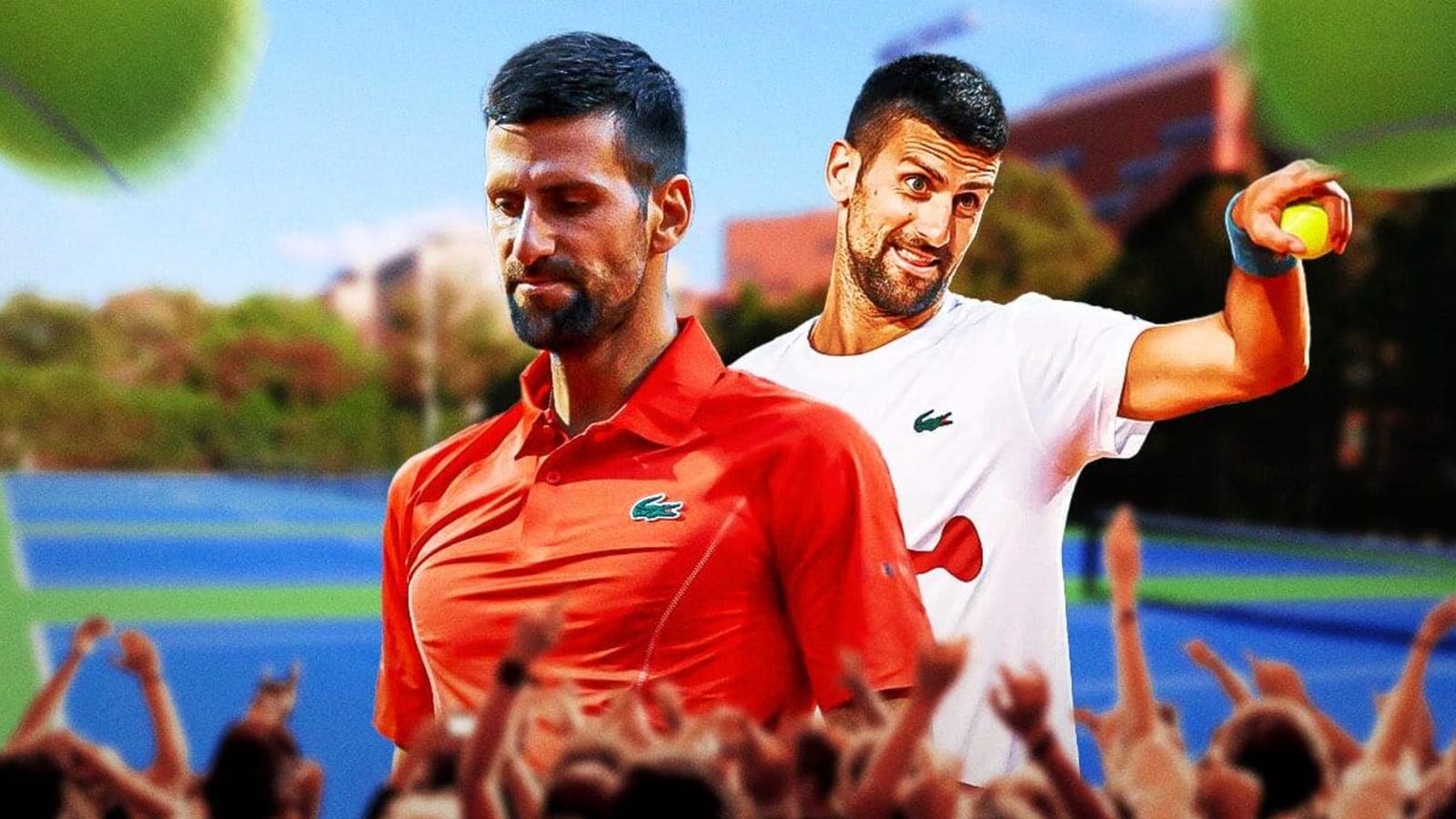 Novak Djokovic gets medical attention after water bottle hits him in head