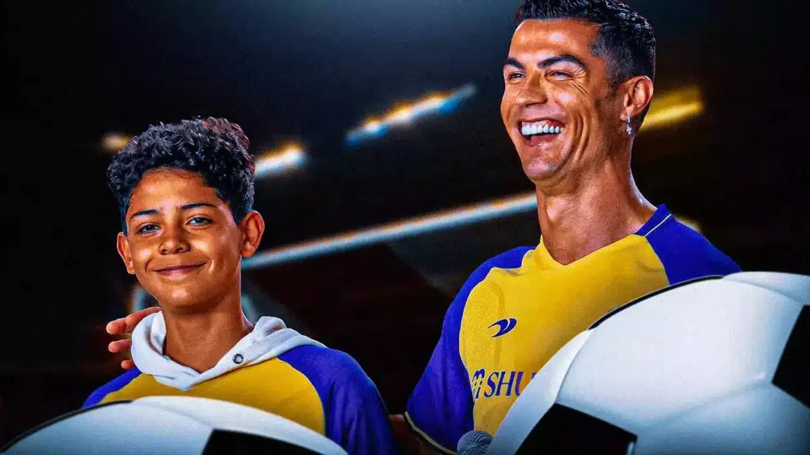 Cristiano Ronaldo vs Cristiano Ronaldo Jr. in a free kick showdown