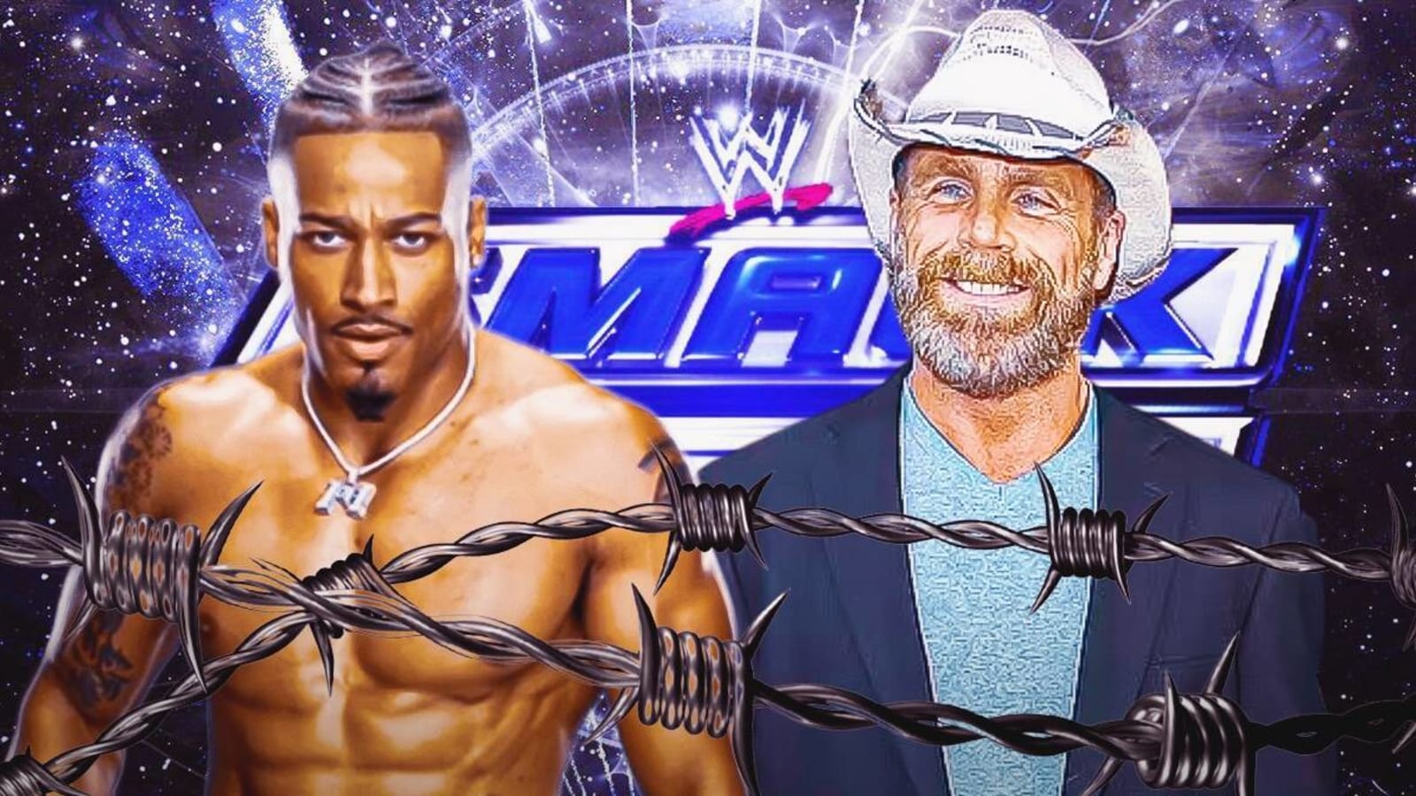 Carmelo Hayes celebrates his relationship with Shawn Michaels after being drafted to SmackDown
