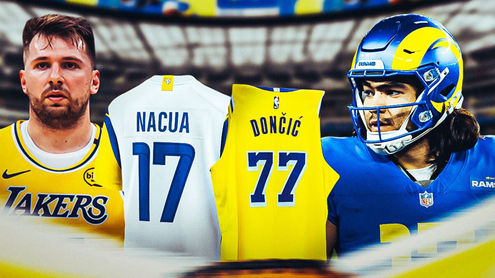 Rams’ Puka Nacua shouts out Luka Doncic after jersey swap
