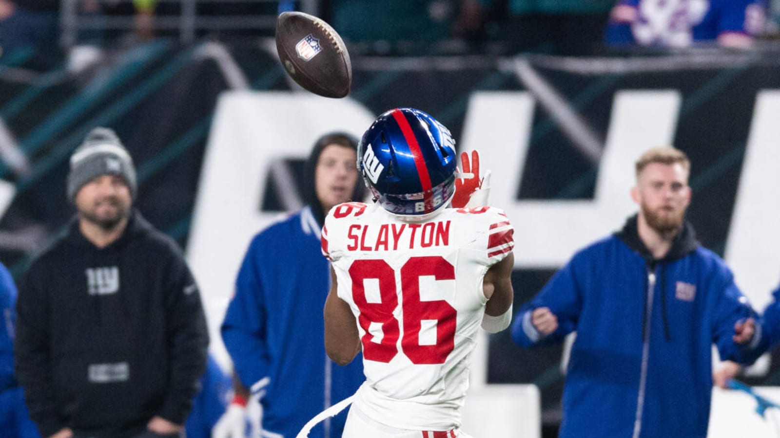 Former Auburn receiver Darius Slayton scores a touchdown on Christmas for the Giants