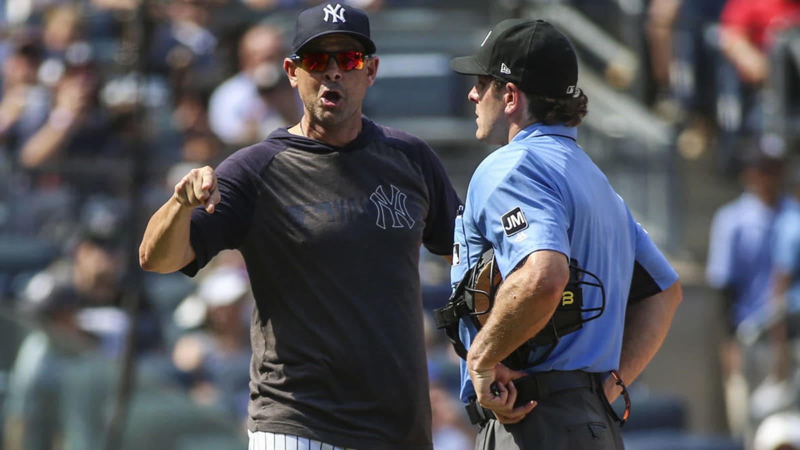 Yankees troll umpire with playoff slogan 'October Savages