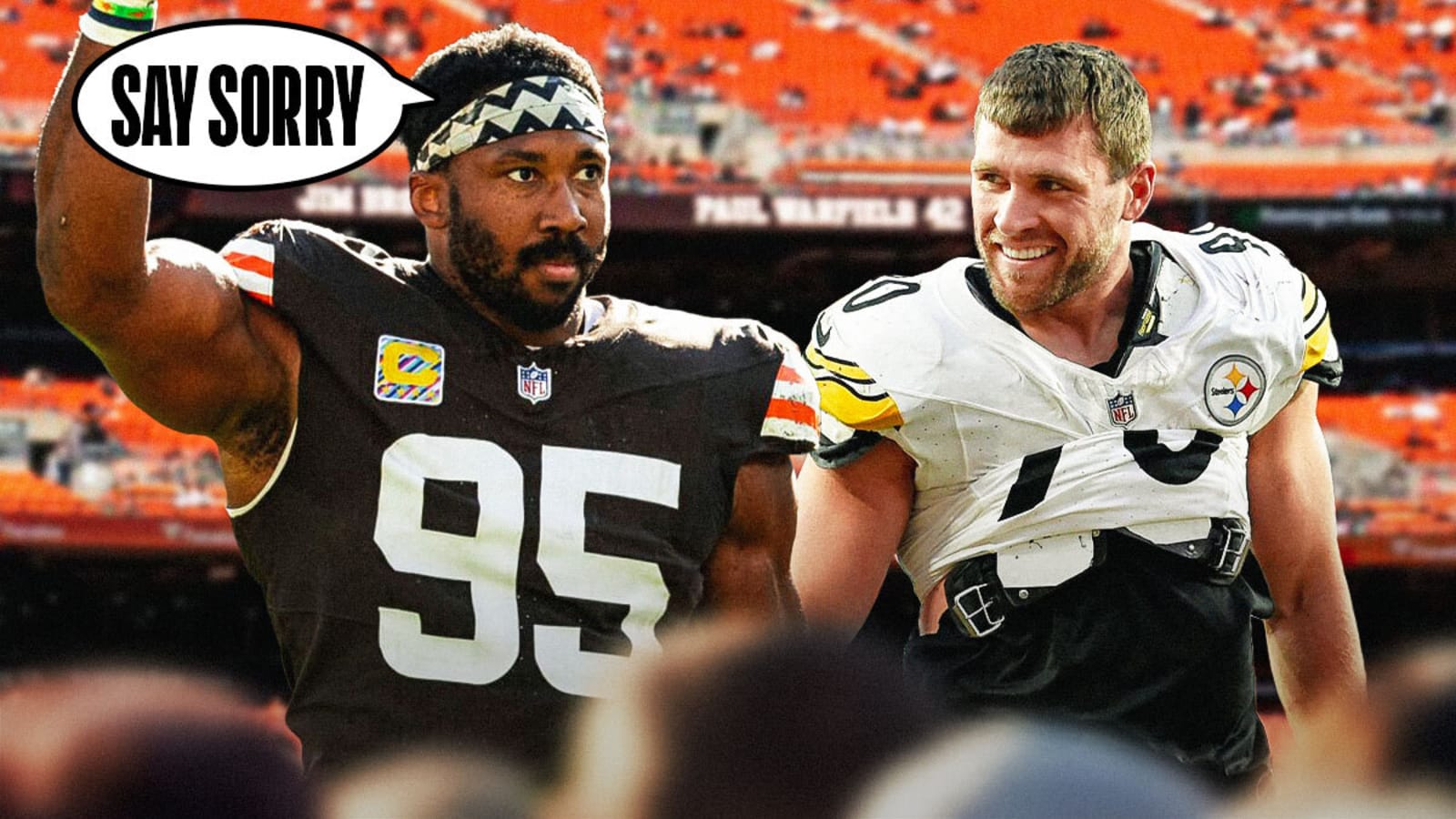 Browns’ Myles Garrett wants apology from Steelers’ TJ Watt over no-show