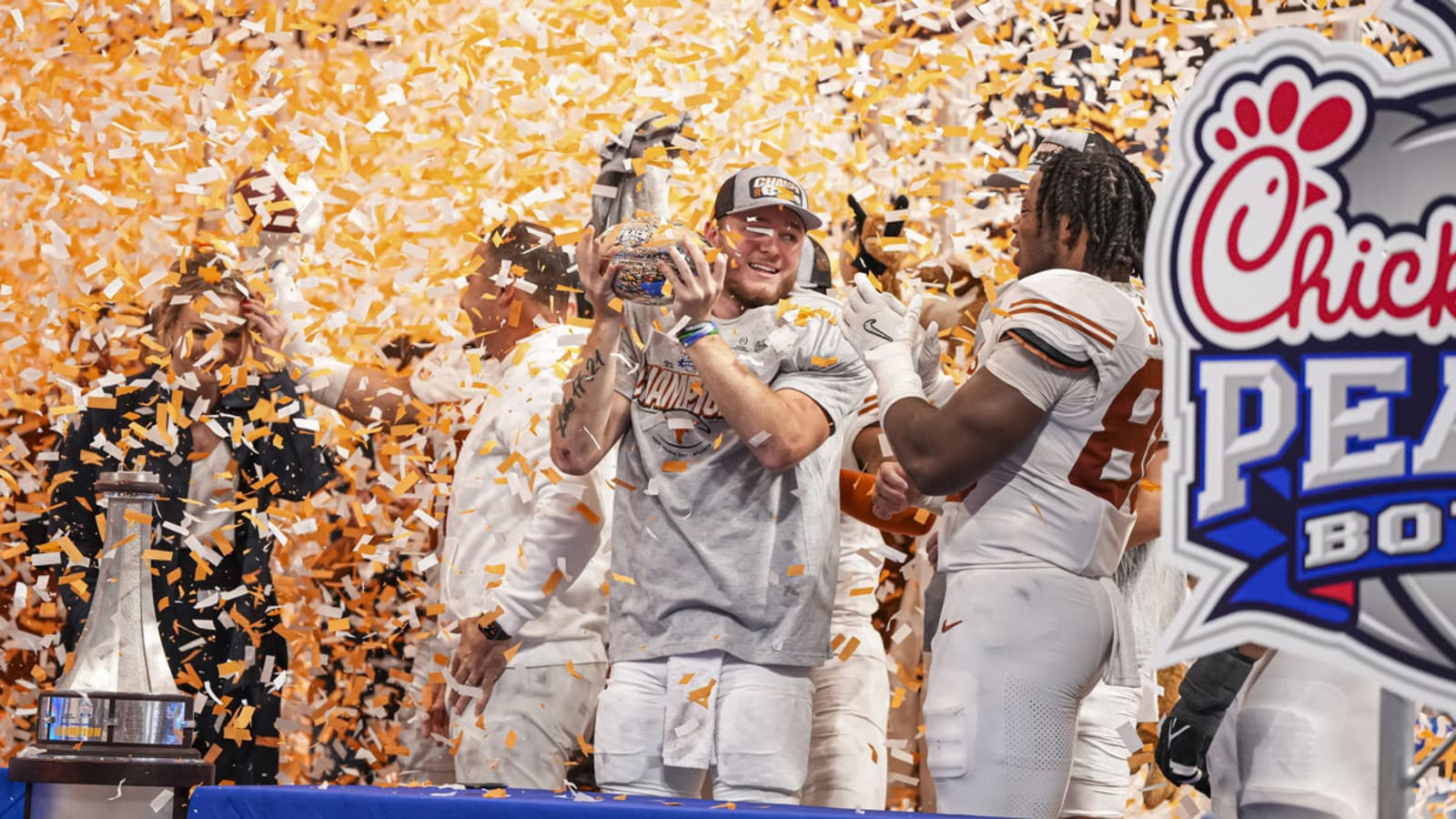 Texas superfan Glen Powell gets ‘most stressful hangover of year’ from Peach Bowl thriller
