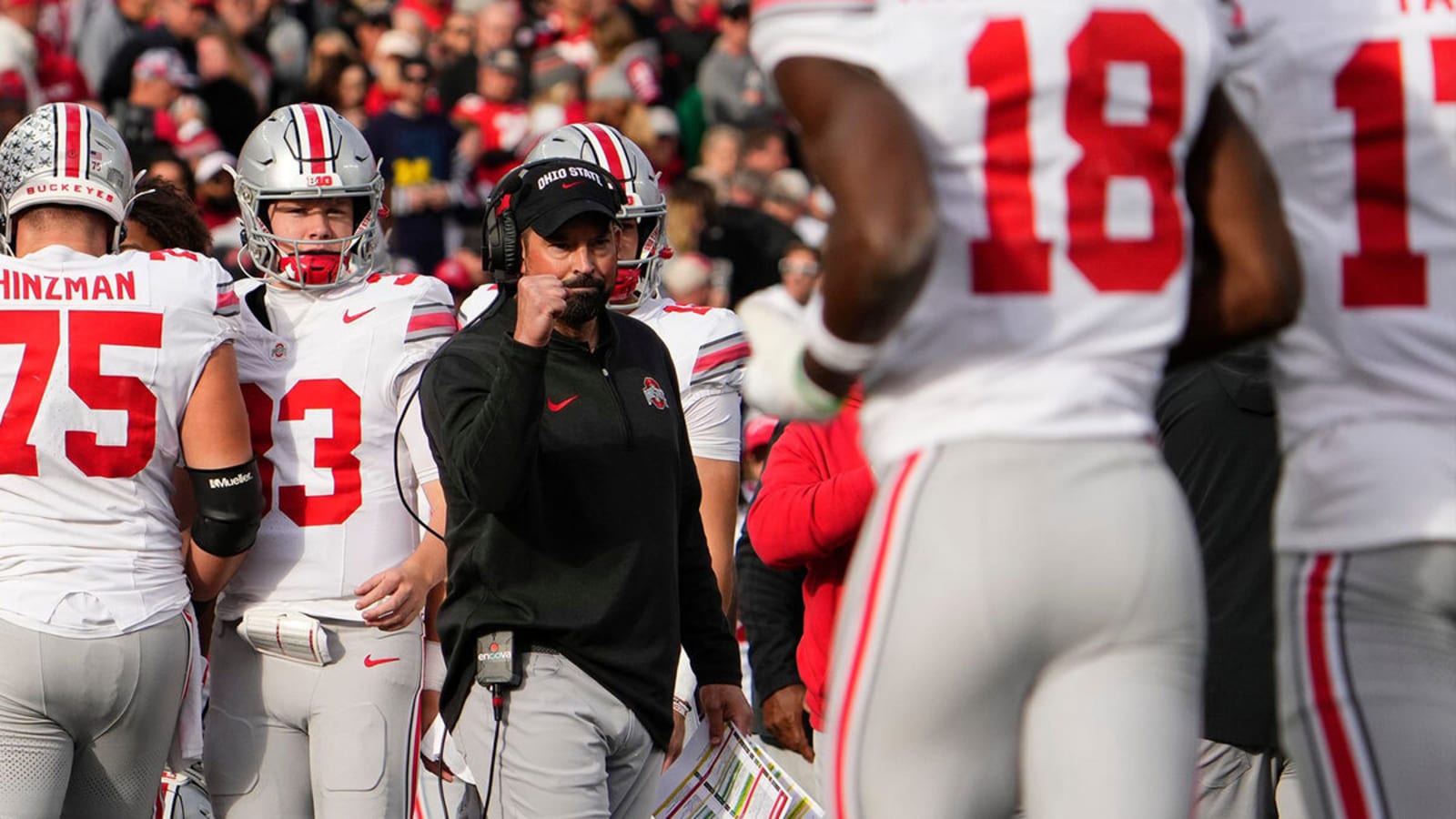 Ohio State football’s Ryan Day reacts to Marvin Harrison Jr’s monster
