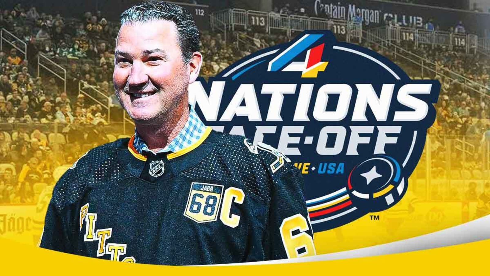 Fans erupt after Mario Lemieux’s appearance before Canada-Sweden