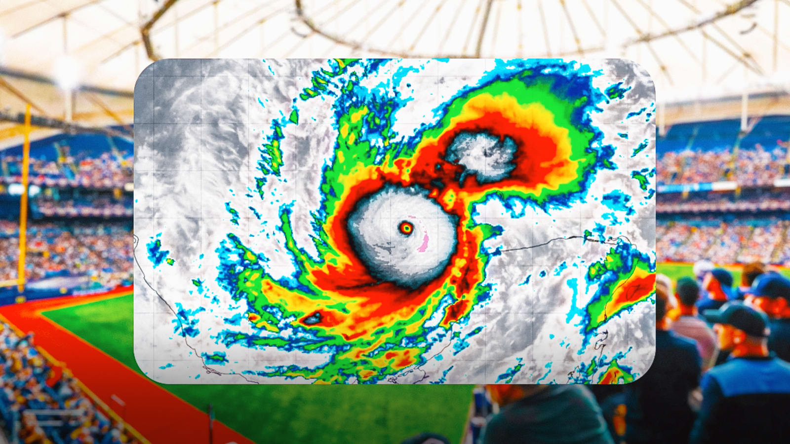 Roof of Tropicana Field, home of the Rays, torn off amid Hurricane Milton wrath