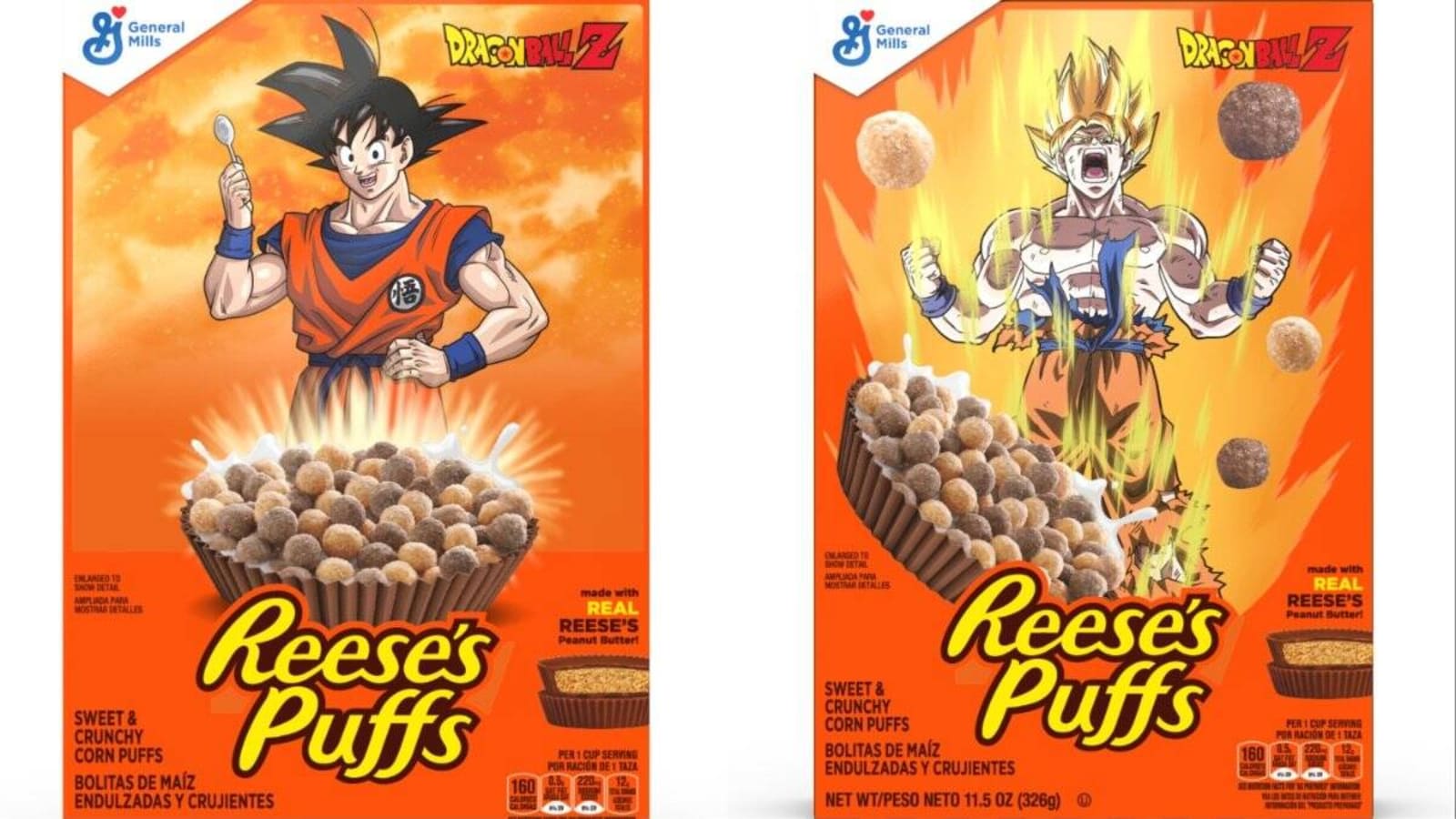 DRAGON BALL Z and Reese’s Puffs Release Limited-Edition Super Saiyan Goku Cereal Box