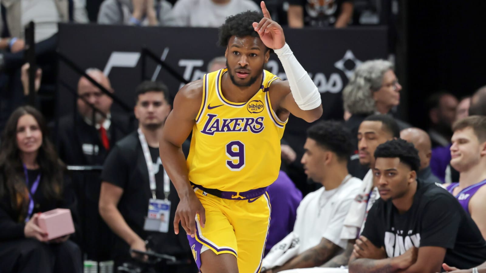 Bronny James Welcomes Cooper Flagg to NBA With Multiple Jumpers in His Face