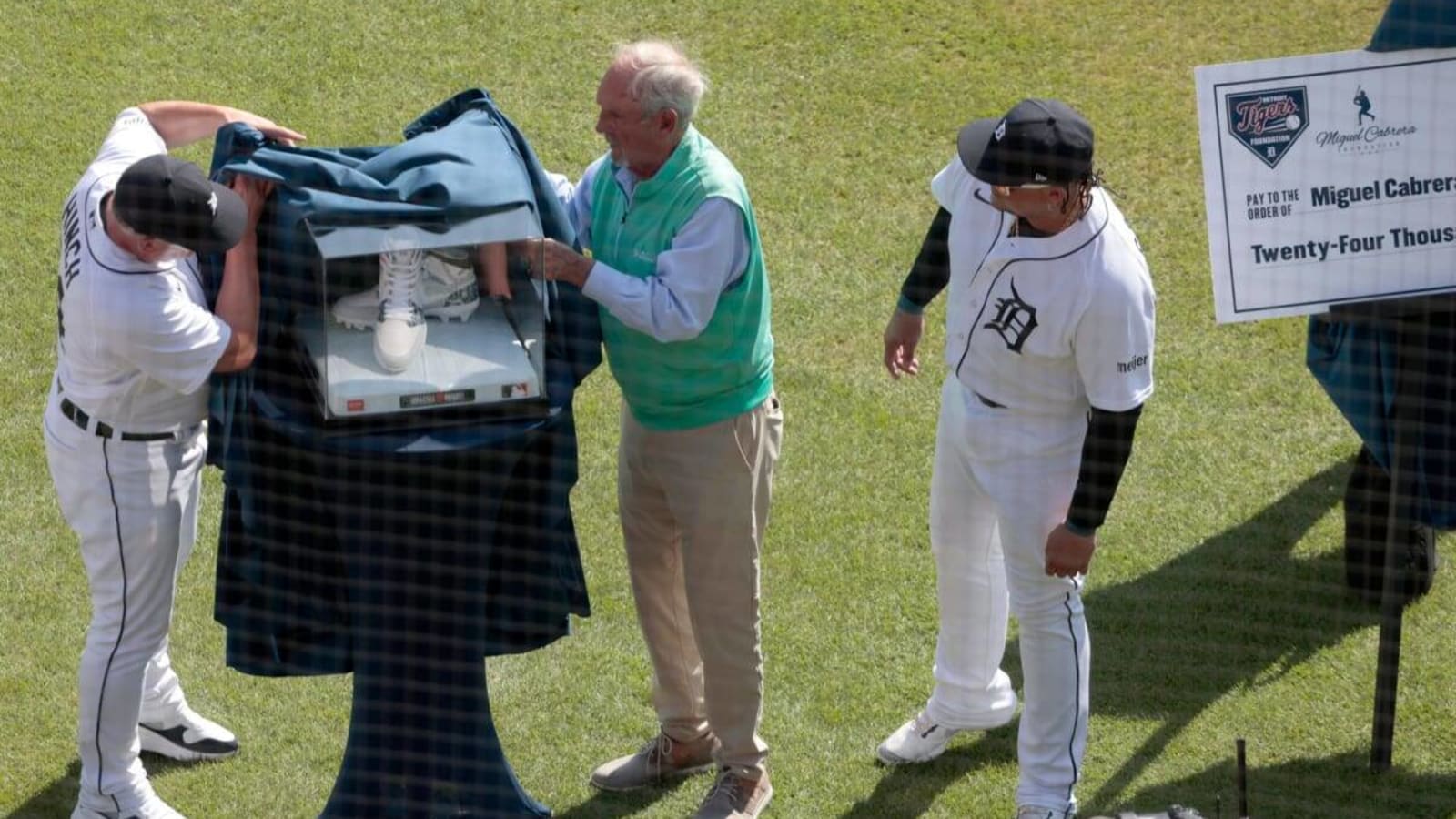 Detroit Tigers Gift Miguel Cabrera Cleats Made of Baseballs From Milestone Moments