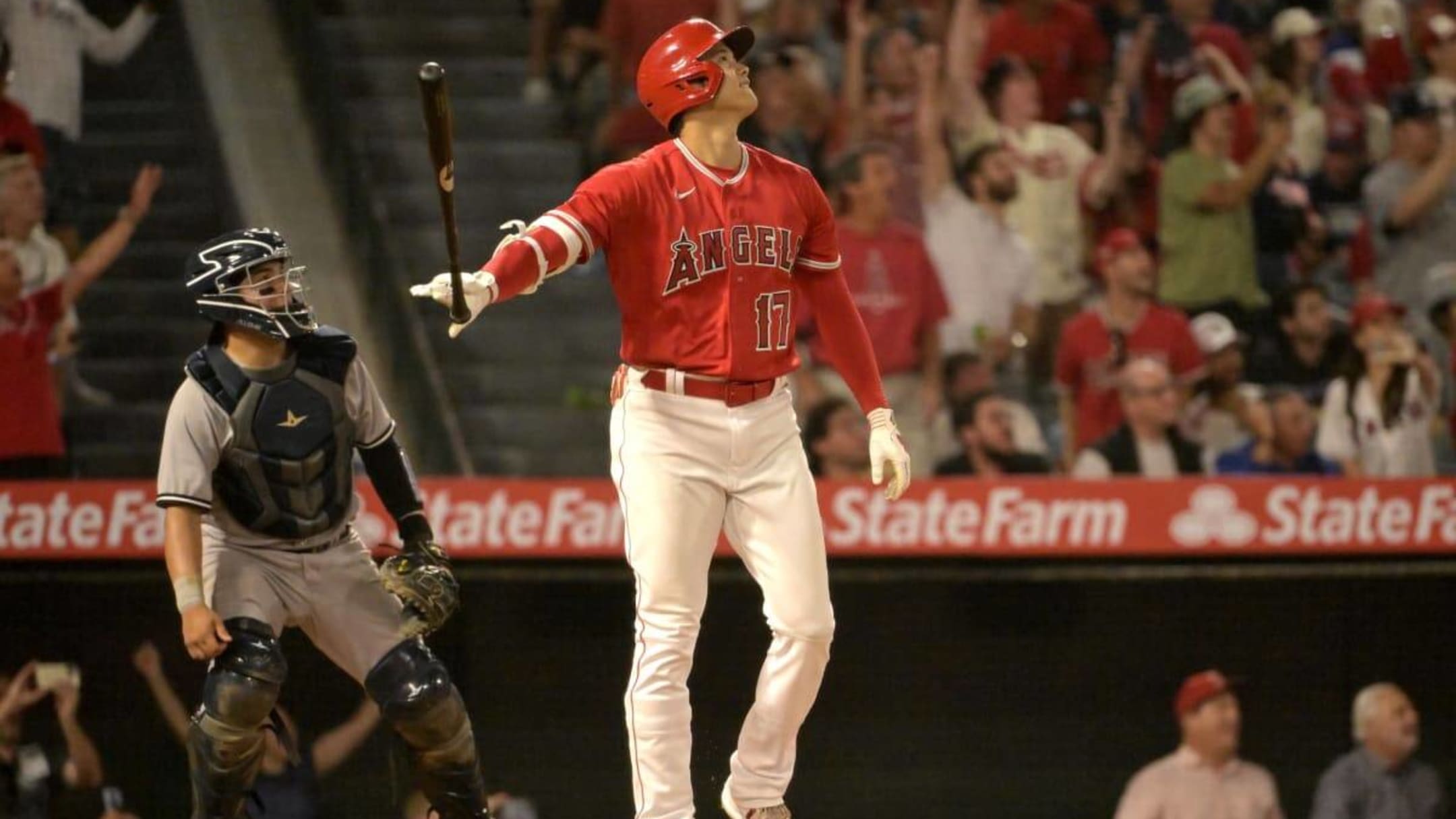 Angels' Trout plunked in win over Texas, X-rays negative