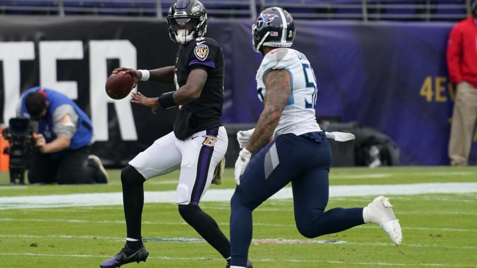 Watch: Titans Defense Makes Huge Stop on Lamar Jackson to Hold Ravens to Field Goal