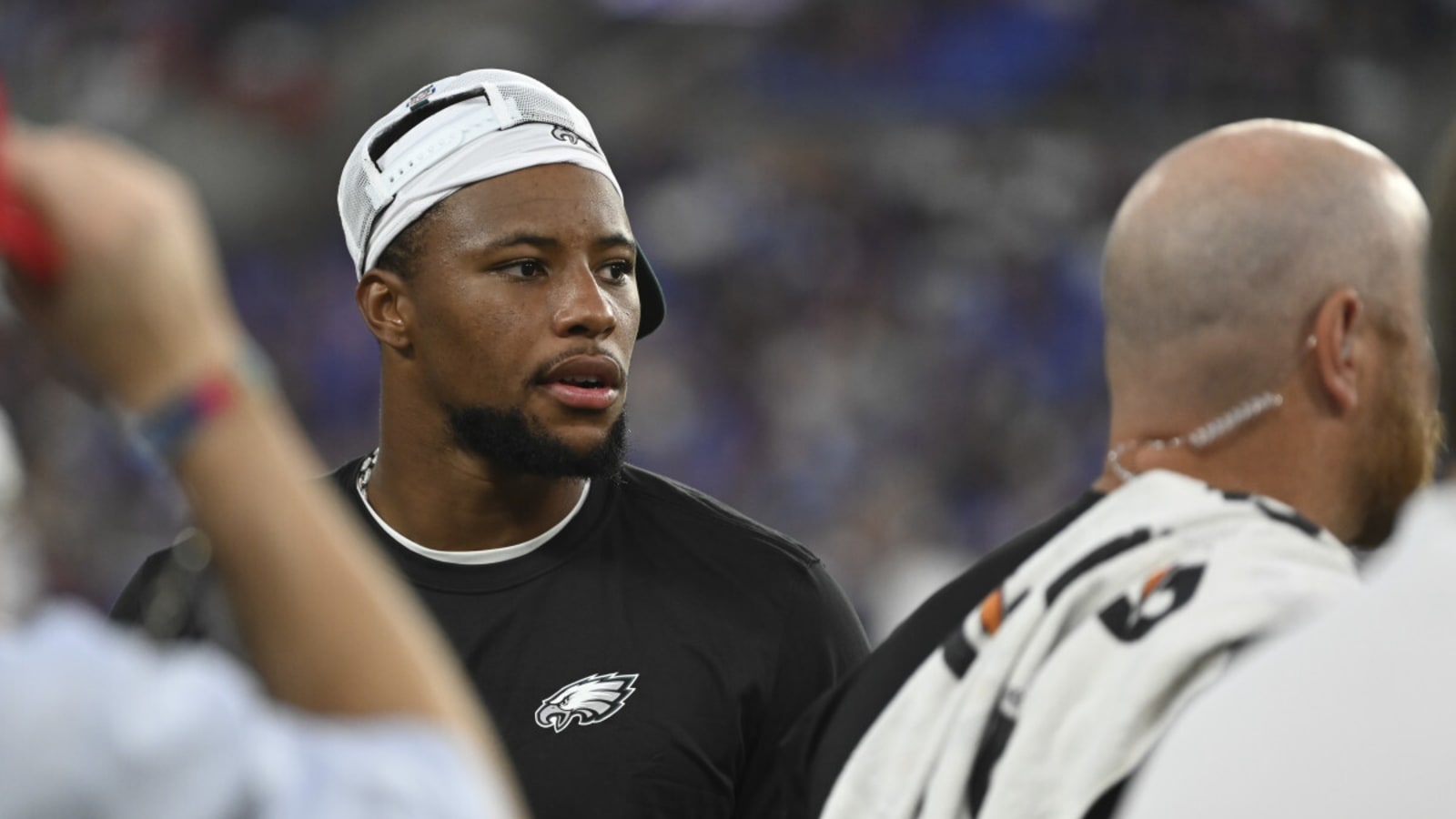 Eagles RB Saquon Barkley pulled from training camp practice for potential injury