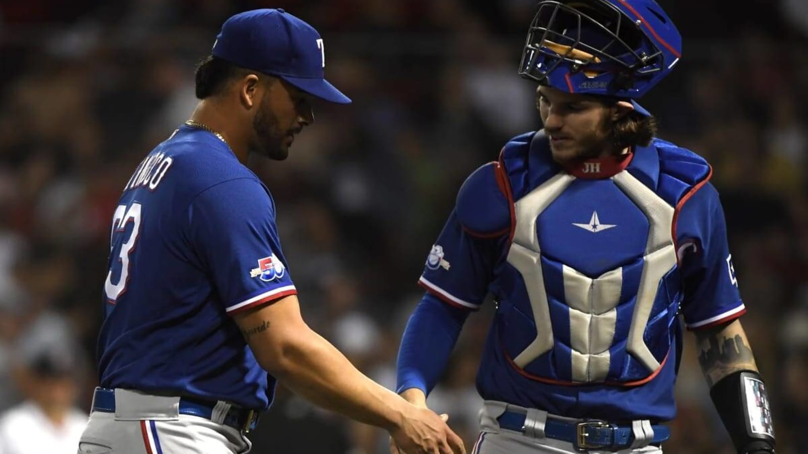 Watch: Rangers Jonah Heim Makes Spectacular Catch Off Catcher&#39;s Mask