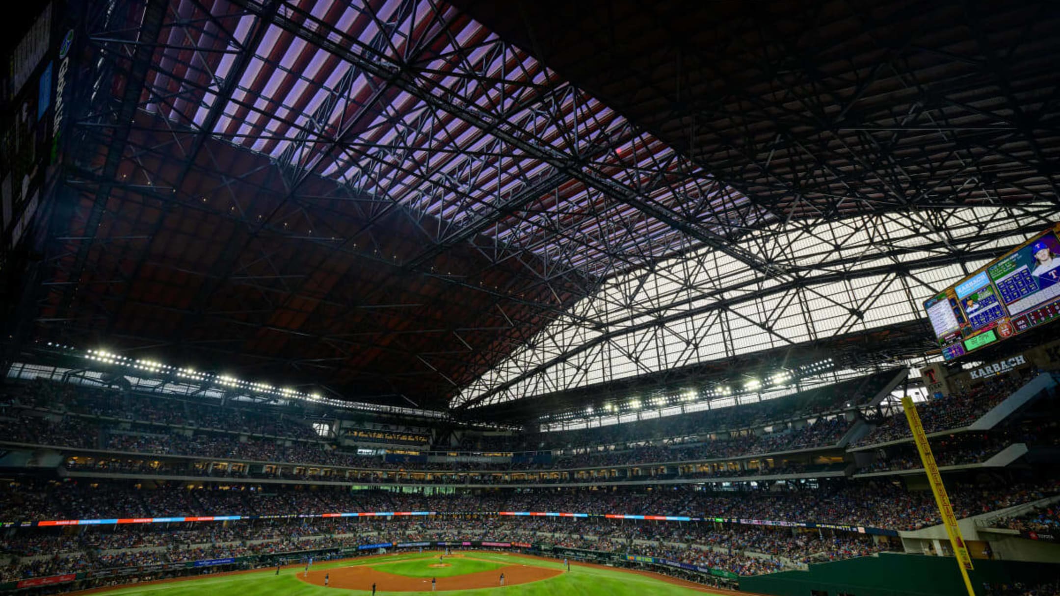 Watch: Globe Life Field Roof Opens Before Rangers, Royals Game