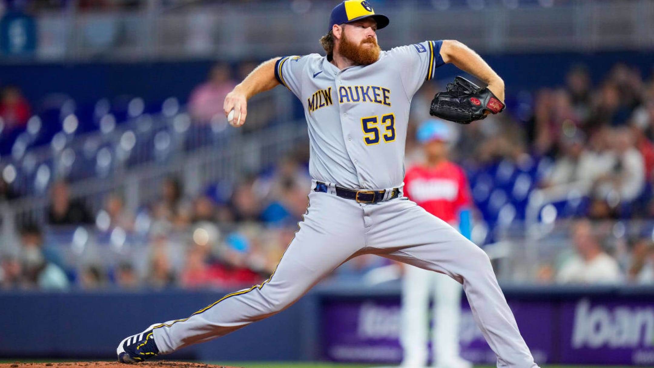 Corbin Burnes Milwaukee Brewers Unsigned Pitches in Game One of The 2021 National League Division Series Photograph
