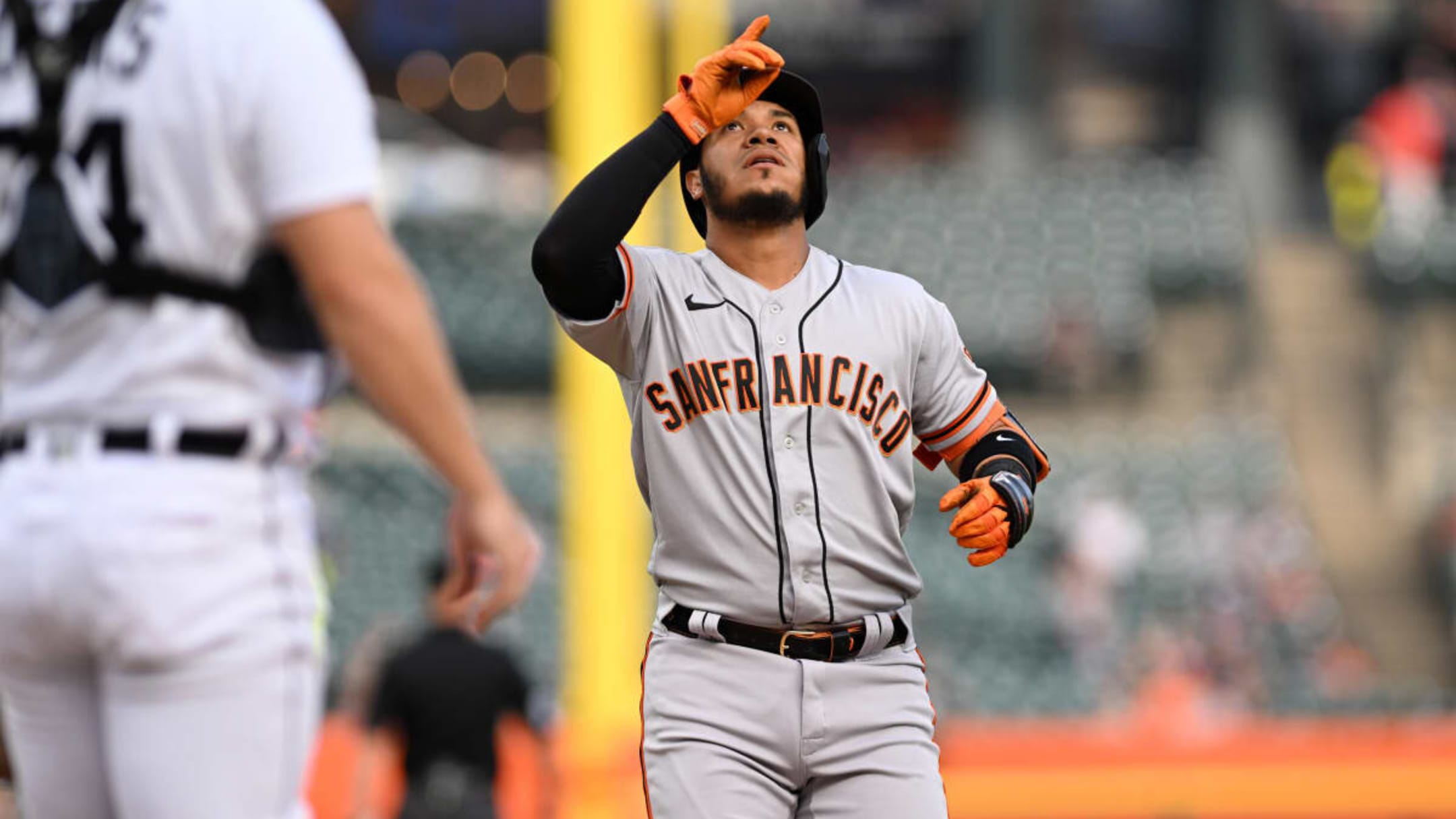 Thairo Estrada of the San Francisco Giants before a game against