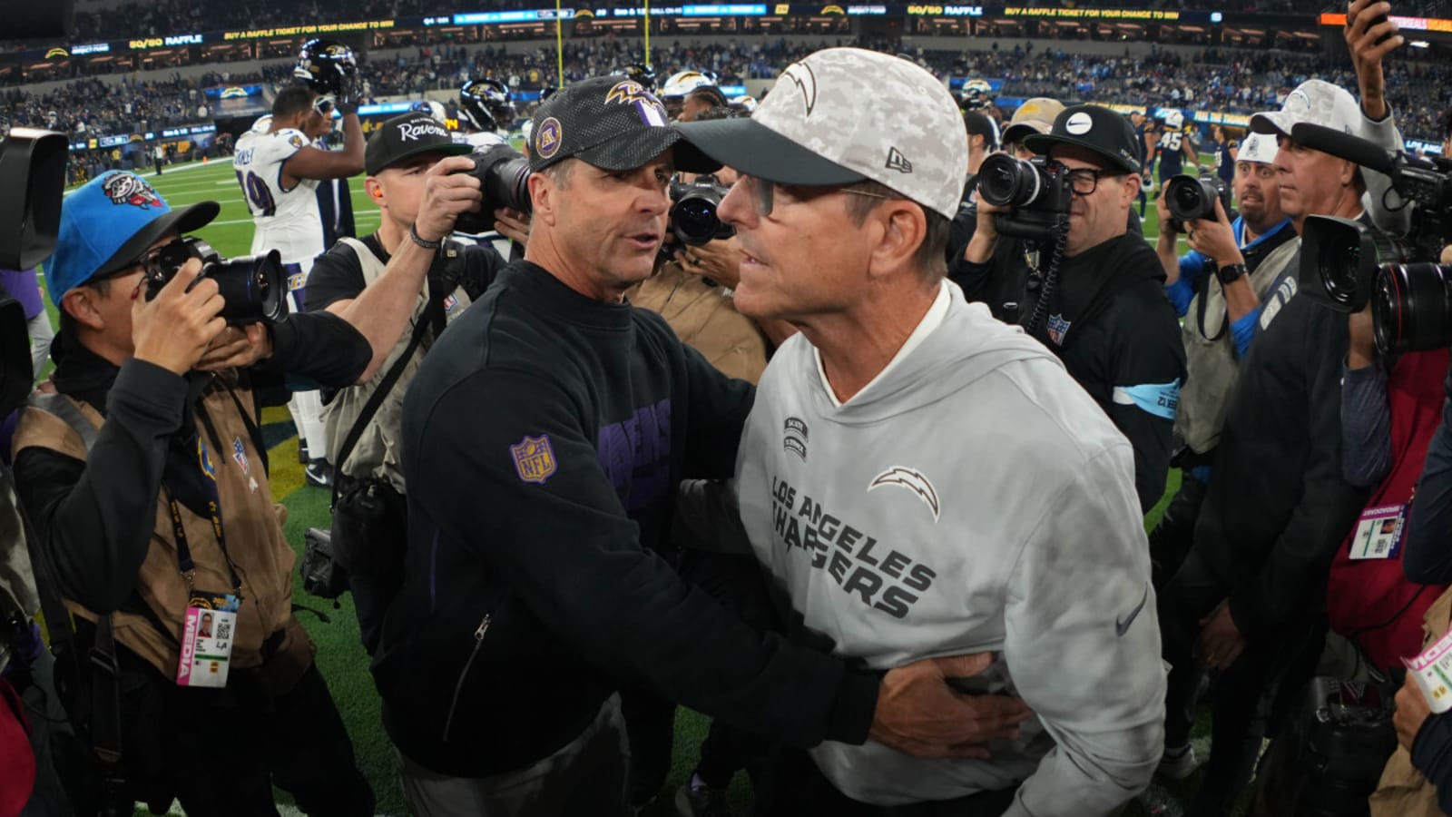 Postgame Handshake Between Jim Harbaugh, John Harbaugh Turned Heads