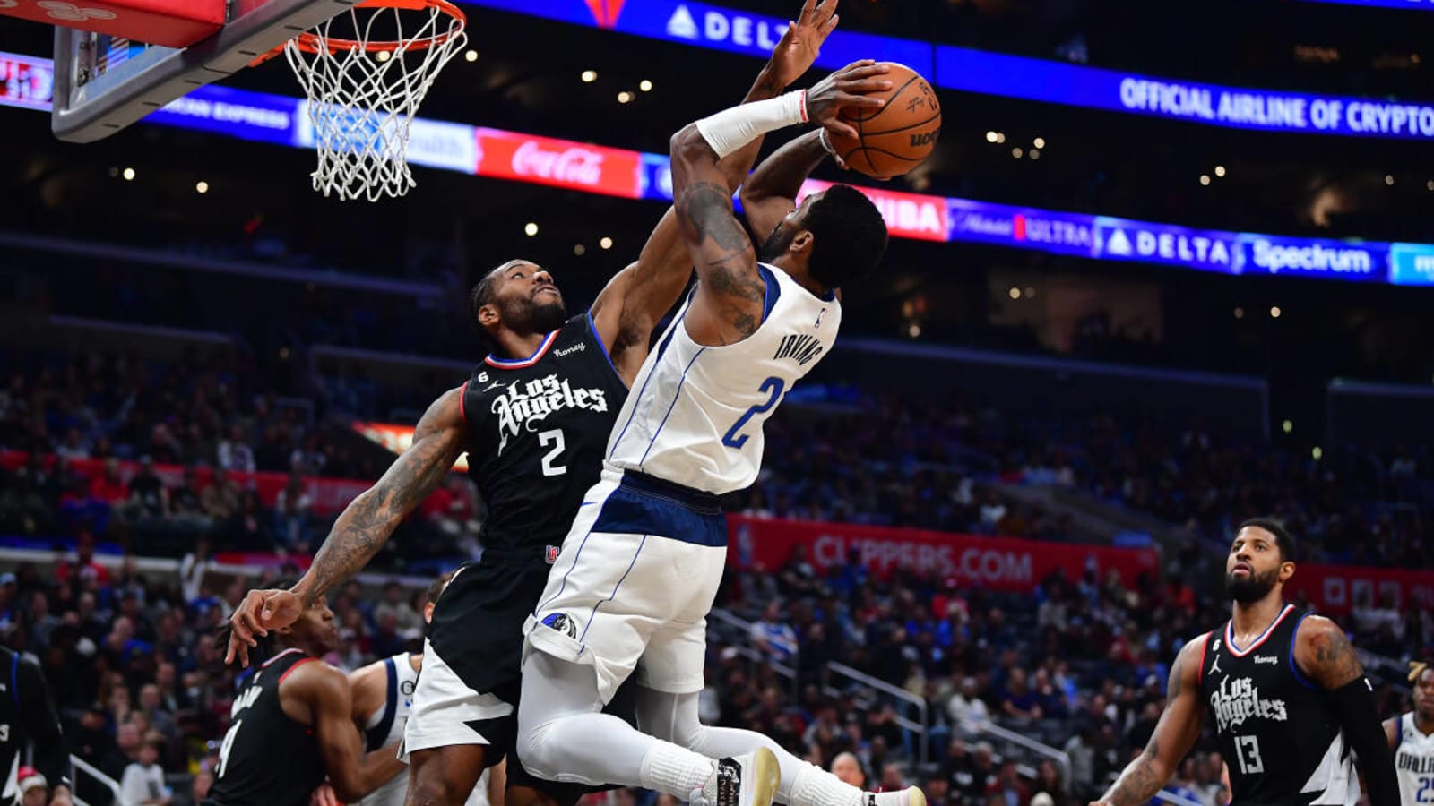 Amazing Video Of Kyrie Irving Scoring Despite Kawhi Leonard Palming The Ball