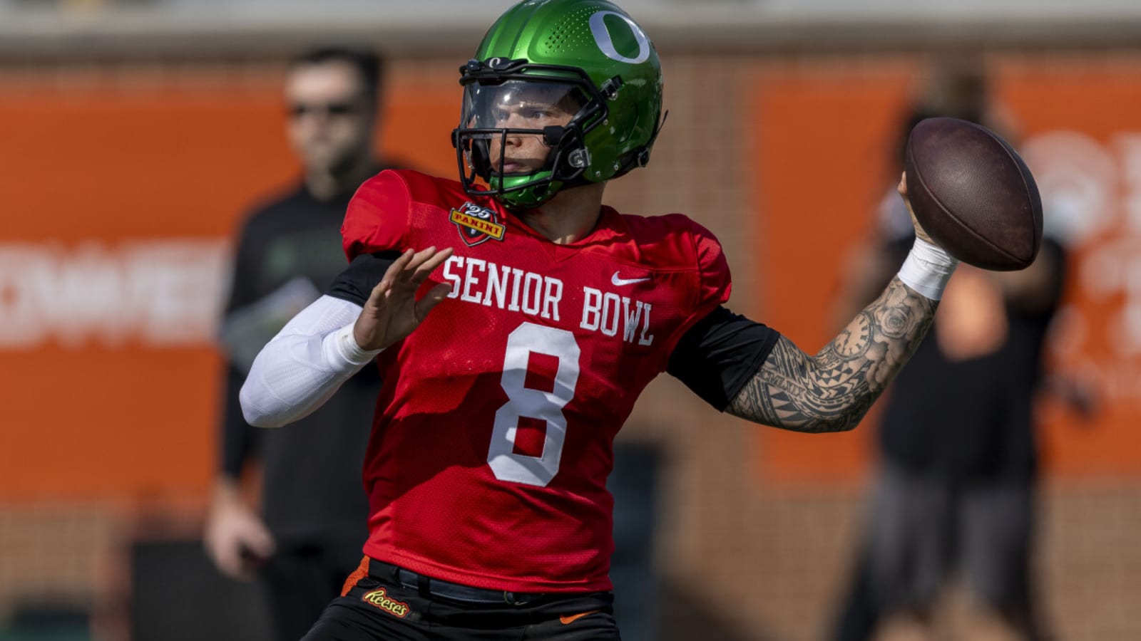 Dillon Gabriel is turning heads at the Senior Bowl, and apparently shattered a Josh Allen record in the process